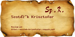 Szoták Krisztofer névjegykártya