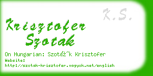 krisztofer szotak business card